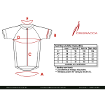 Tabela de medidas camisa ciclismo masculina Crisracca