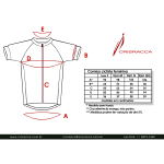 Tabela de medidas camisa ciclismo feminina Crisracca